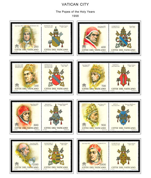 VATICAN CITY STAMP ALBUM PAGES CD 1929-2011 (191 color illustrated pages)