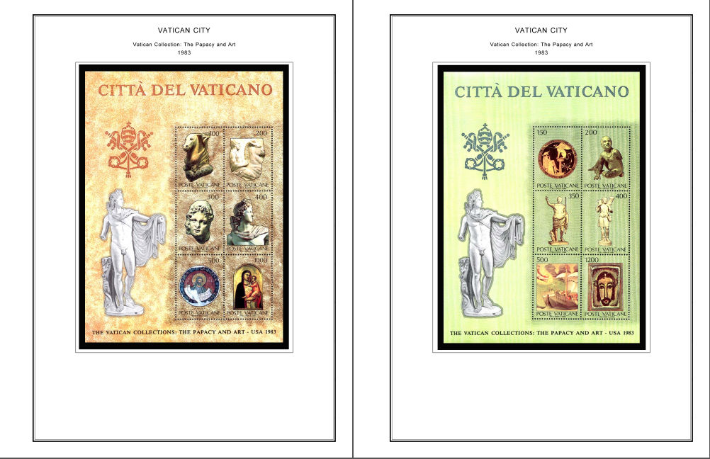 VATICAN CITY STAMP ALBUM PAGES CD 1929-2011 (191 color illustrated pages)