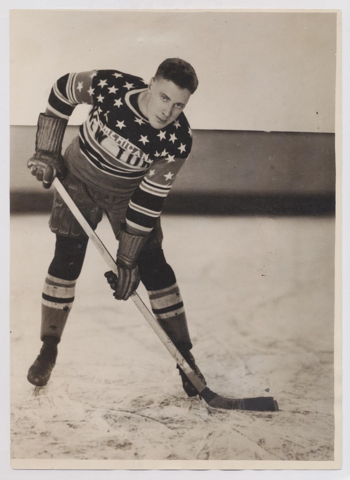 1928 Harry Connor NEW YORK AMERICANS Hockey Original Press PHOTO Vtg NHL Rare