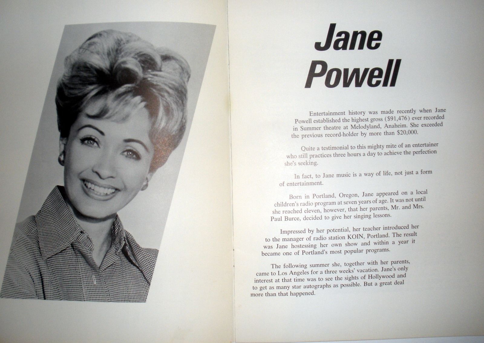 Phoenix Star Theatre program/Jane Powell & Frank Gorshin