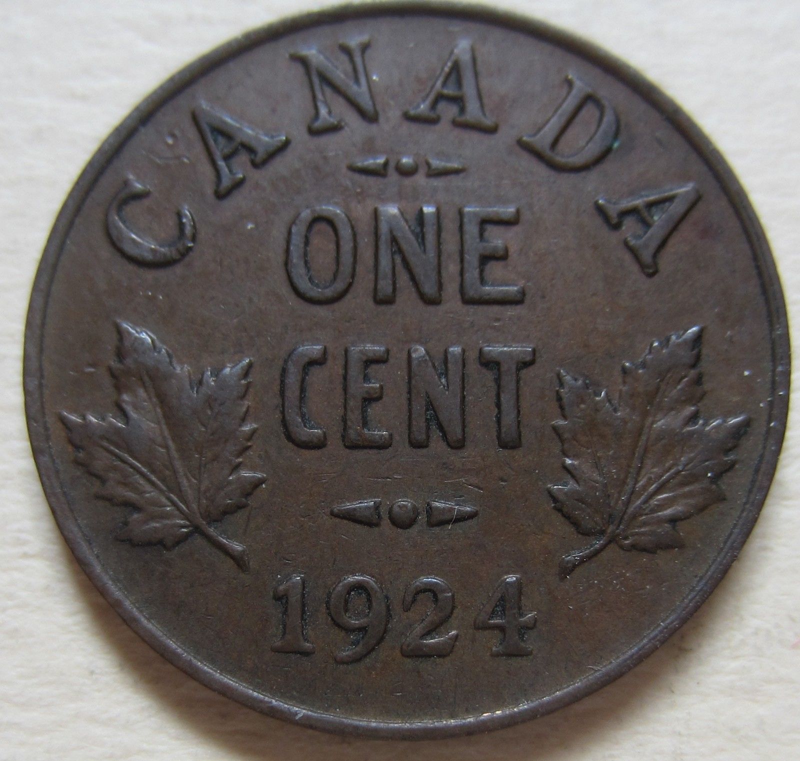 1924 Canada Small Cent Coin. KEY DATE BETTER GRADE (RJ338)