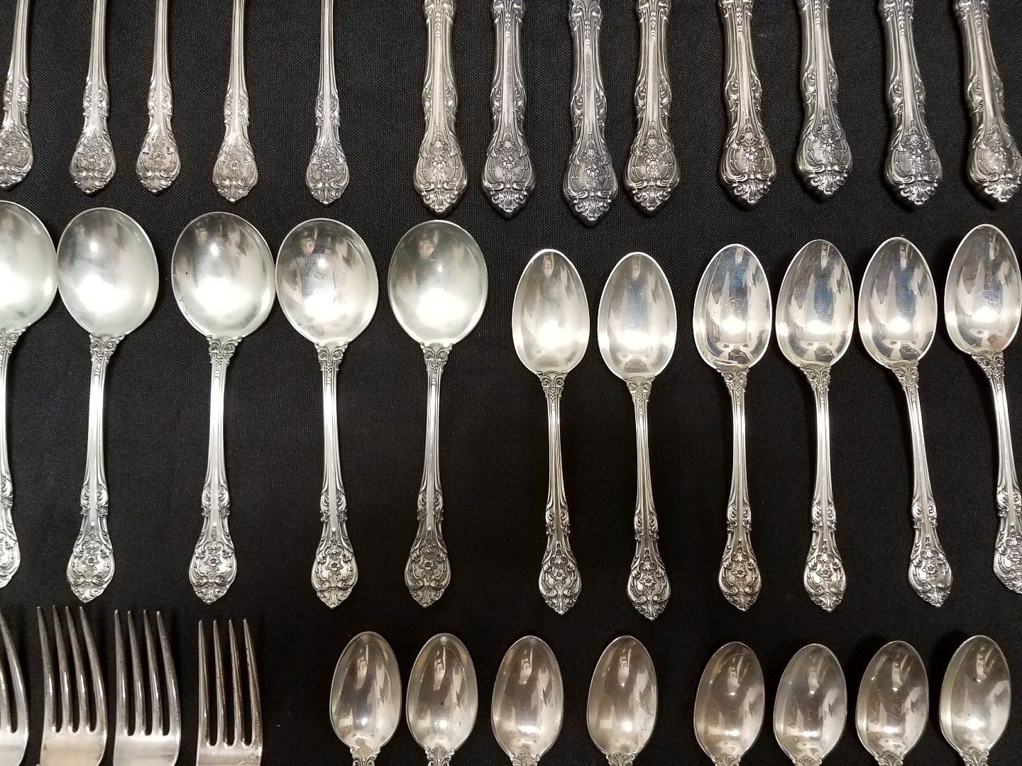 GORHAM 62 pc. STERLING SILVER Flatware Set ( S Mono on back)