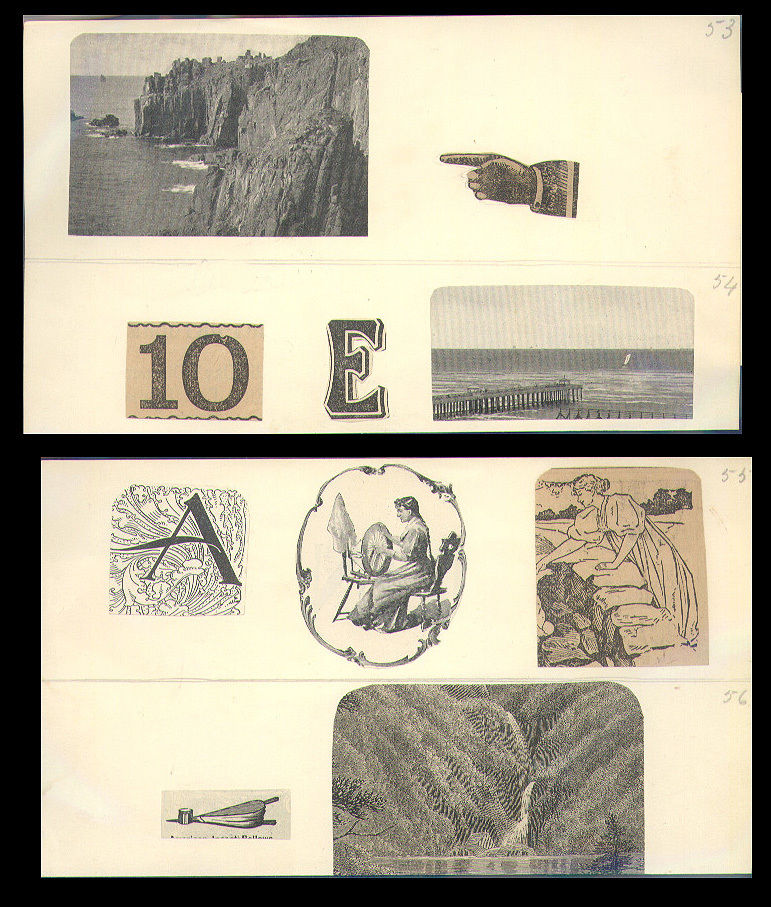 REBUS 116 Collages American 1900 Teaching Aid OUTSIDER ART ~ RECENT Arrival!