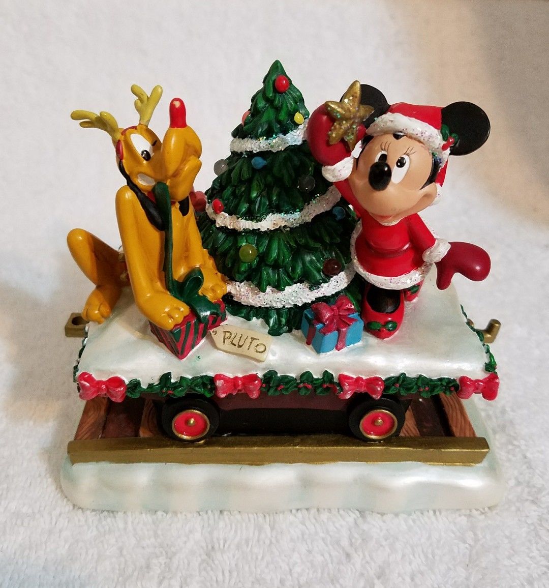 Vintage Walt Disney Christmas Express Train Lights Up Mickey Mouse Minnie *Rare*