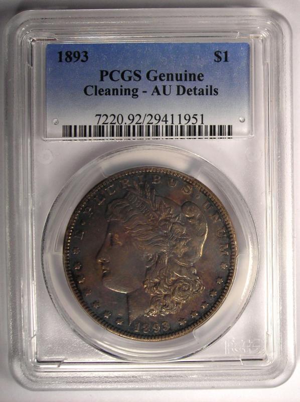 1893 Morgan Silver Dollar $1 - PCGS AU Details - Rare Certified Key Date Coin