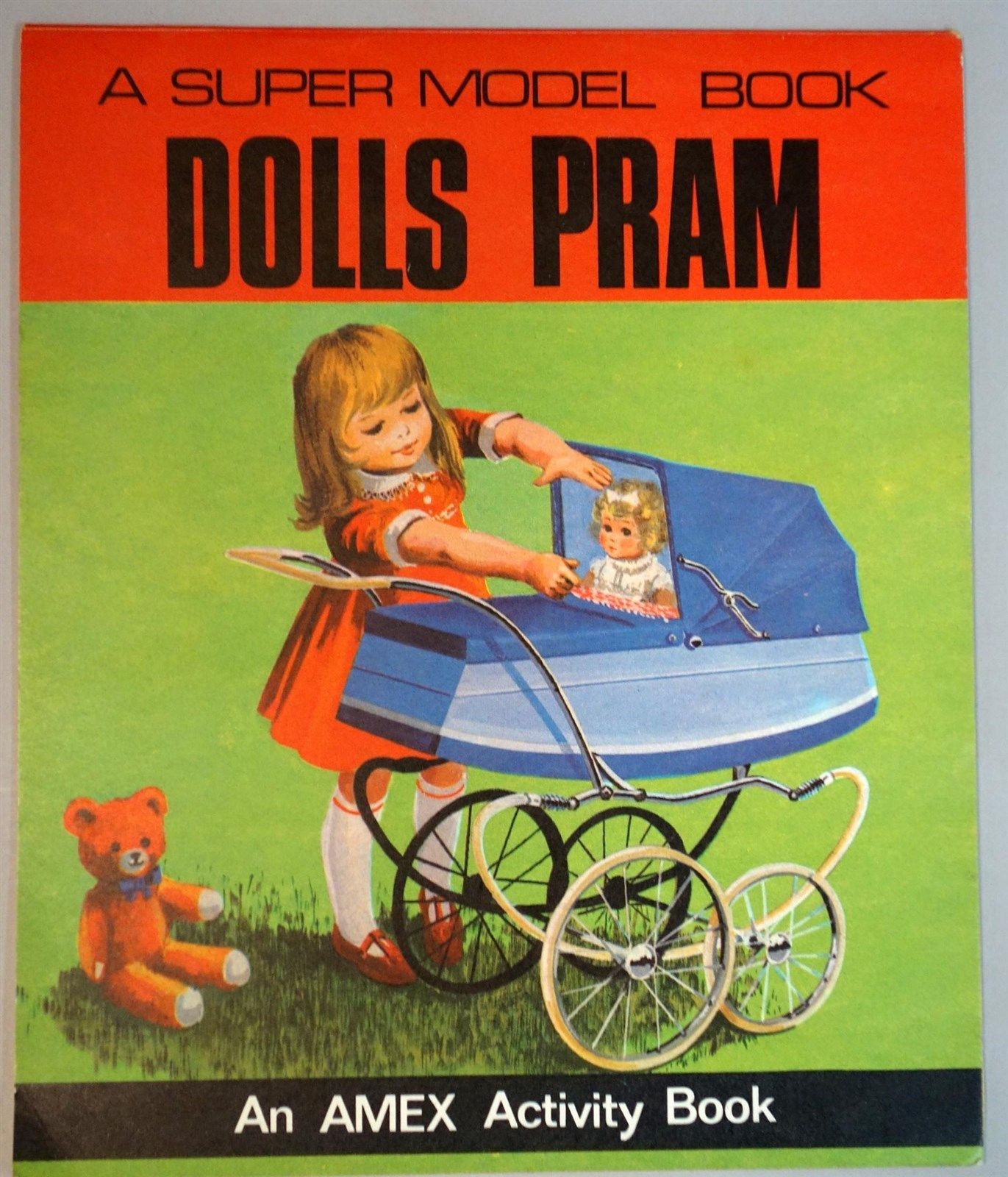 Uncut A Super Model Book Dolls Pram to Assemble with Story in Book 1969