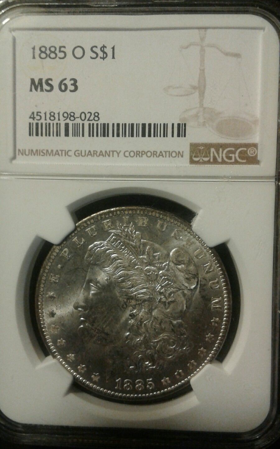 1885-O $1 Morgan Silver Dollar NGC MS63