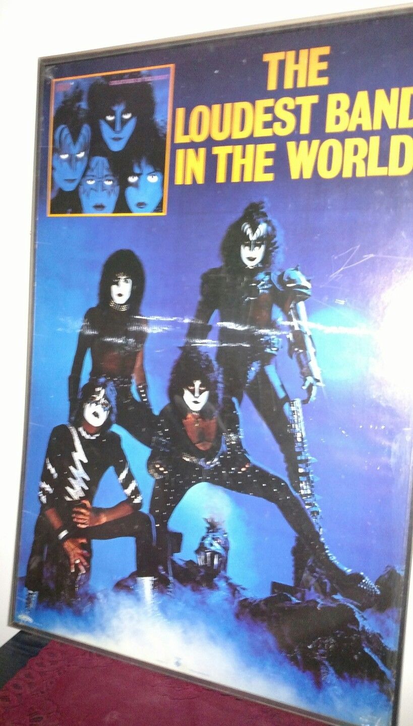 KISS "Loudest Band in the World" Rare Promo Poster & FREE sew on patch