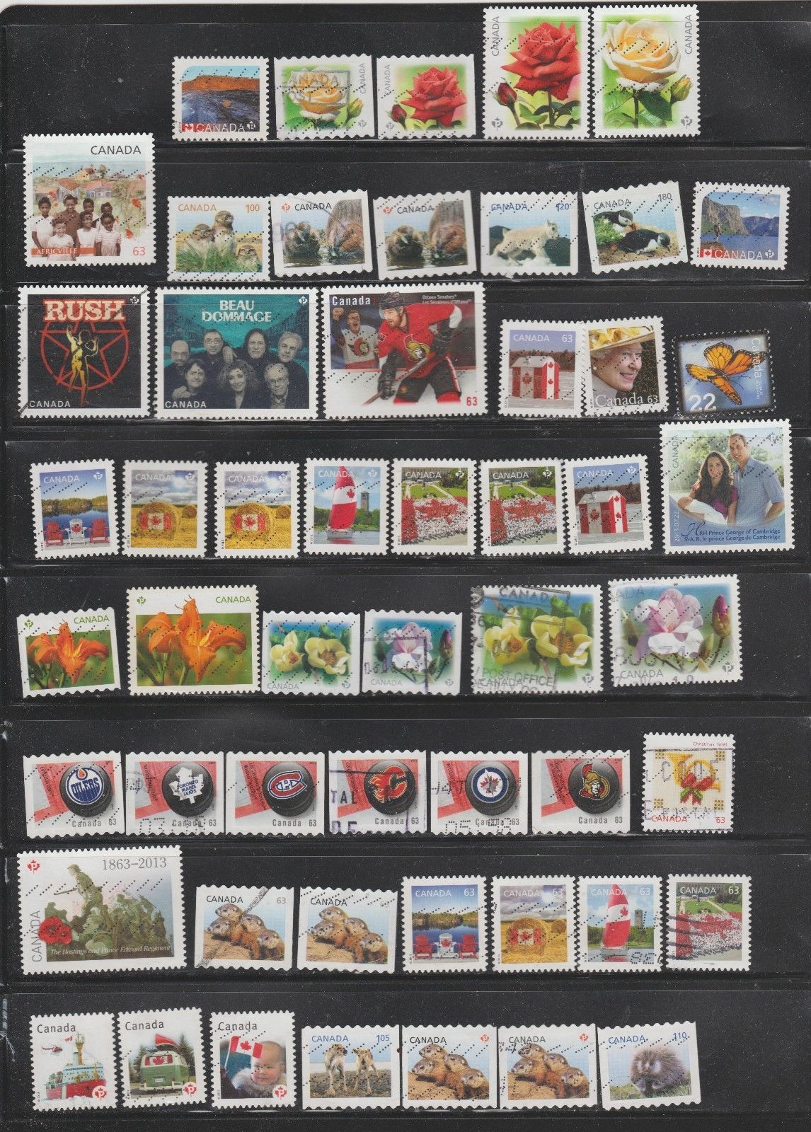 Canada 2010-2014 Collection 88 Different Used Stamps