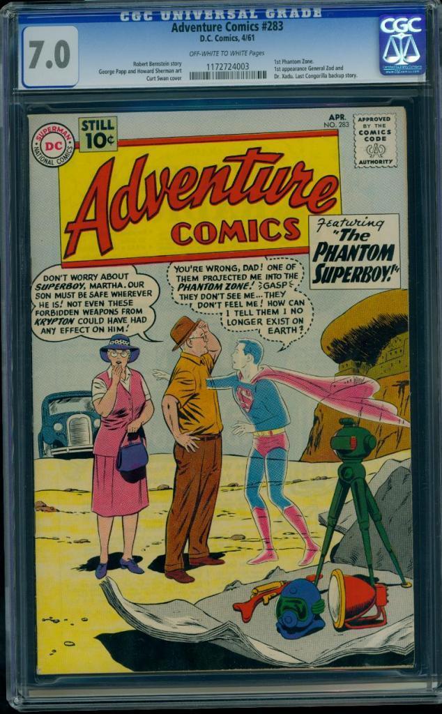 Adventure Comics 283 CGC 7.0 Silver Age DC Key 1st General Zod Man of Steel L@@K