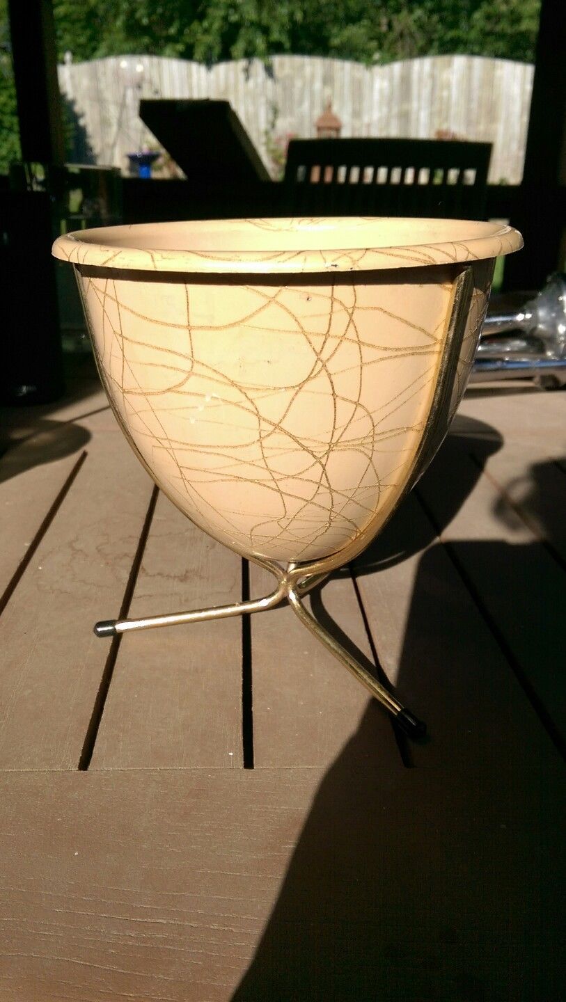 Mid Century Modern Fiberglass Beco Petite Bullet Planter