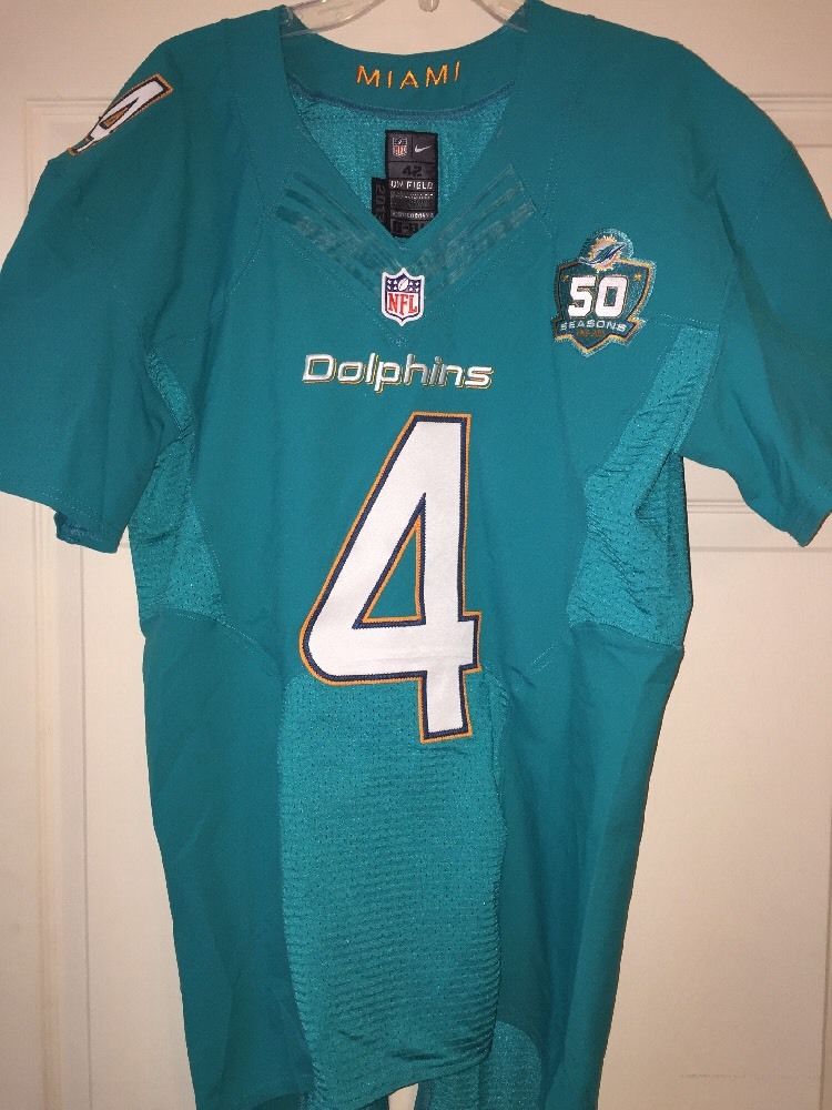 Matt Darr 4 Miami Dolphins Game Used Worn Jersey 2015 50th Patch Photomatched