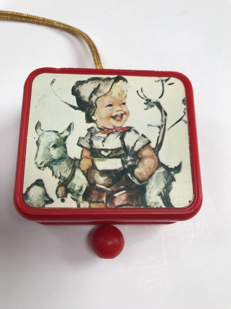 Vintage Pull String Music Box Christmas Ornament Japan The Sound Of Music Hummel