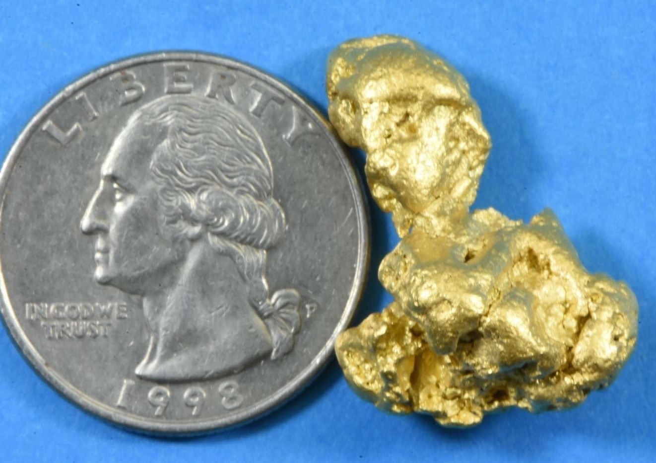 #1254 Large Natural Gold Nugget Australian 21.46 Grams Genuine