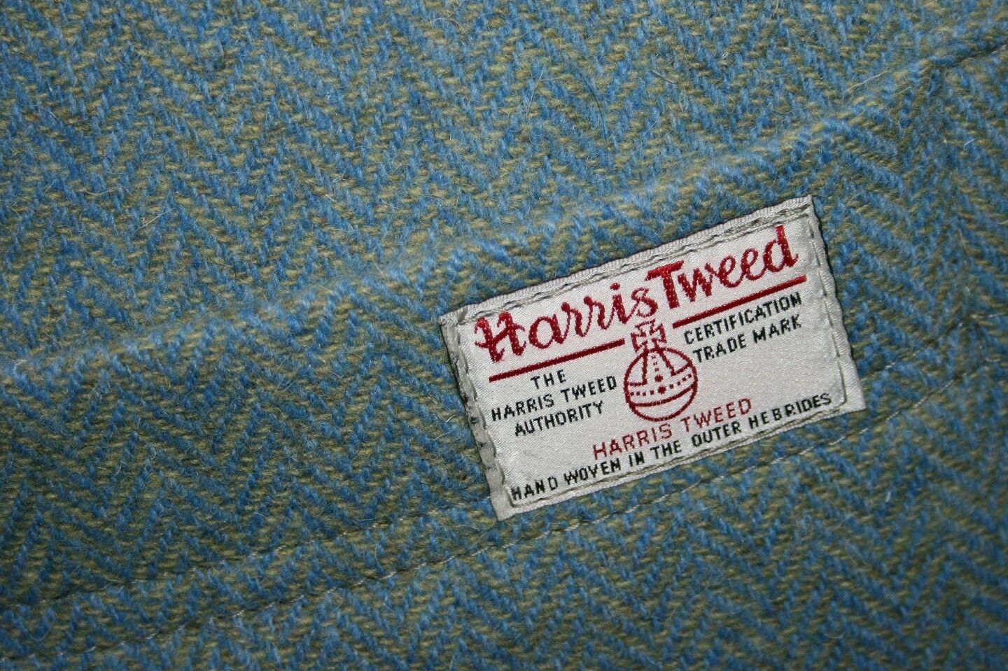 vintage mid century armchair danish inspired reupholstered with harris tweed....