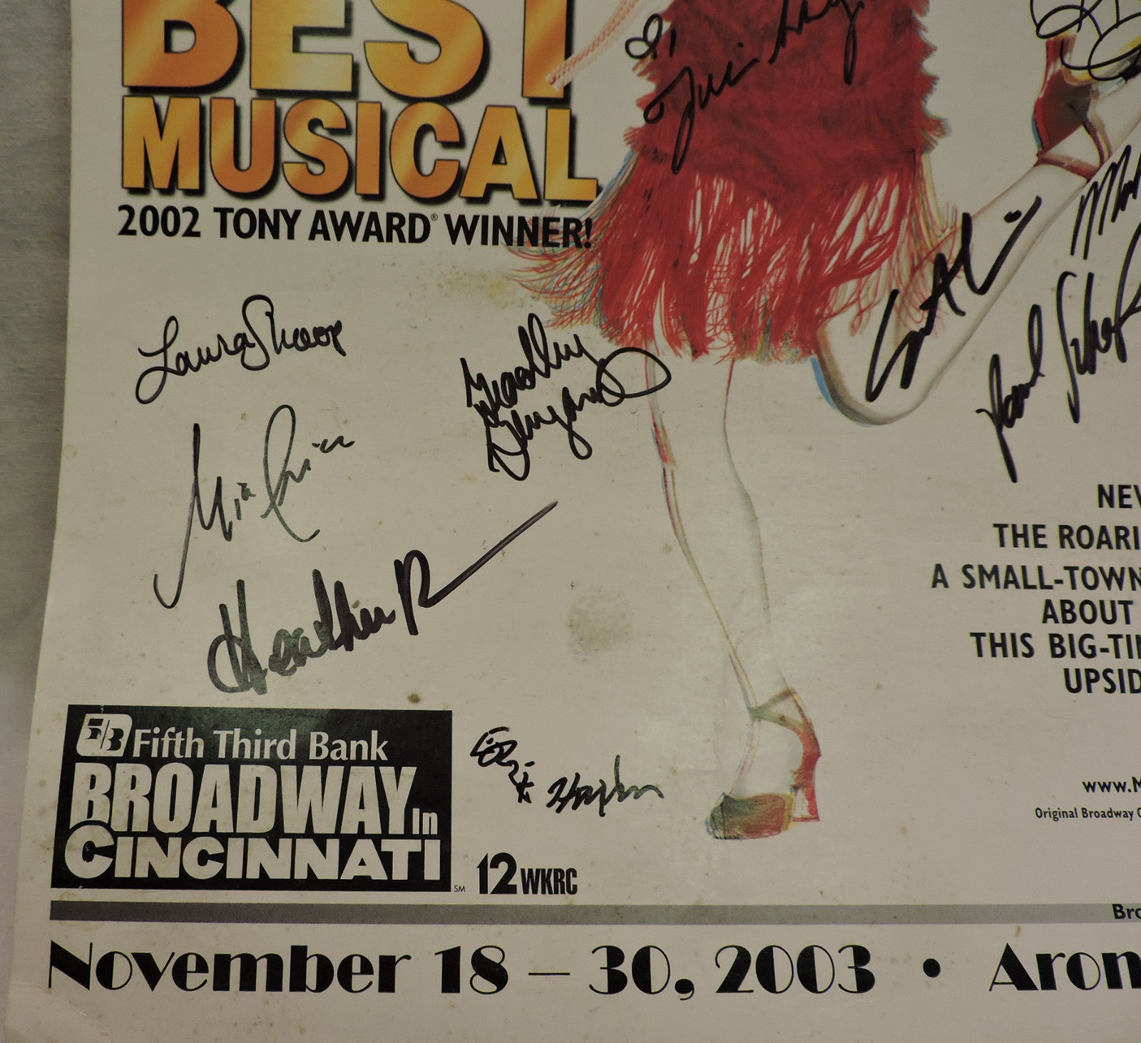 CAST AUTOGRAPHED TONY AWARD WINNING THOROUGHLY MODERN MILLIE  MUSICAL POSTER