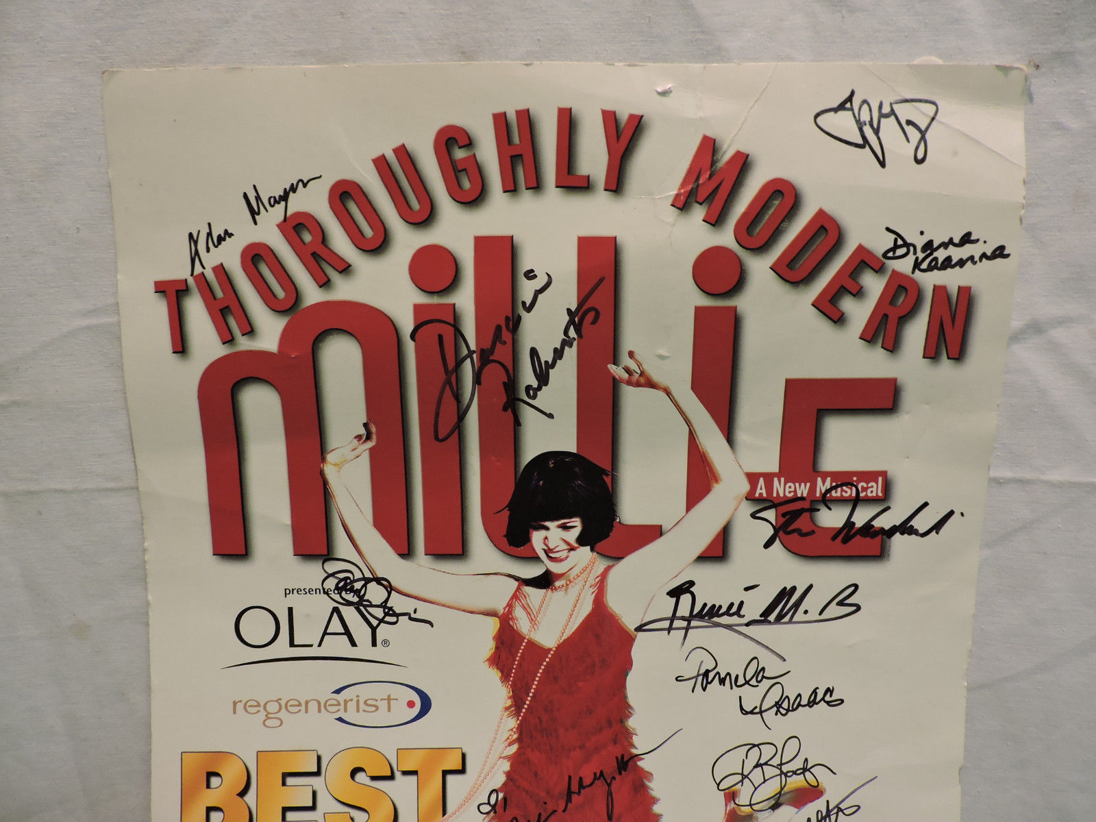 CAST AUTOGRAPHED TONY AWARD WINNING THOROUGHLY MODERN MILLIE  MUSICAL POSTER