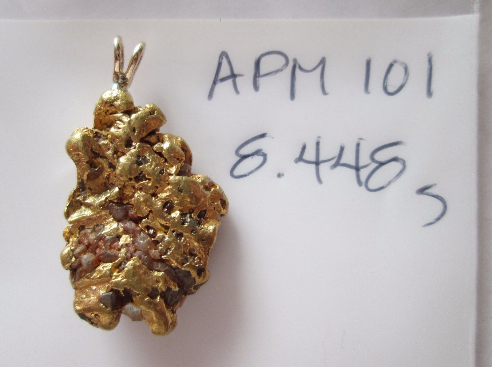 8.448 Gram, Great Quality, Natural Alaska Placer Gold Nugget Pendant, # APM 101