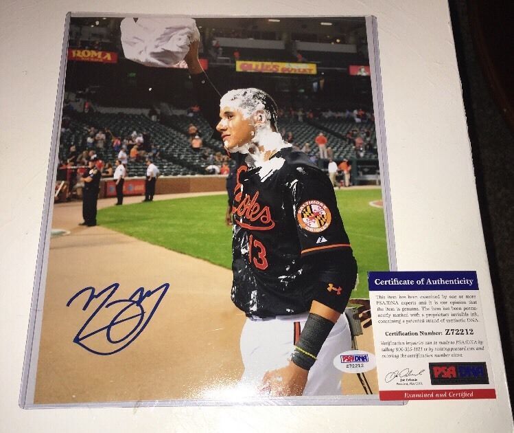 Manny Machado Orioles Baseball Autographed Auto 8x10 Photo PSA #1