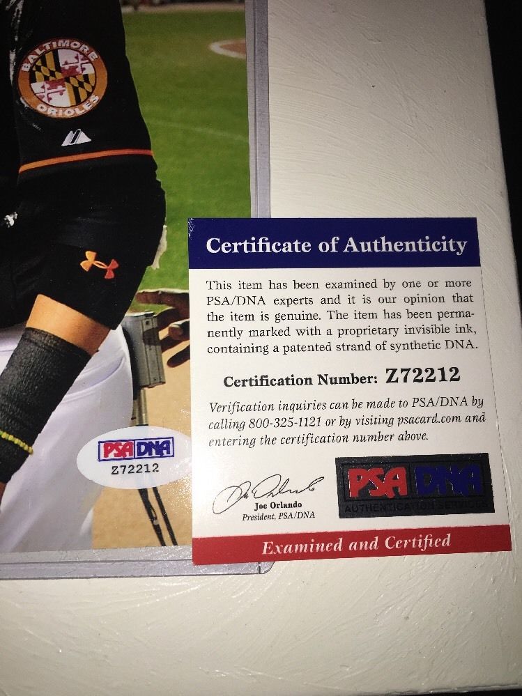 Manny Machado Orioles Baseball Autographed Auto 8x10 Photo PSA #1