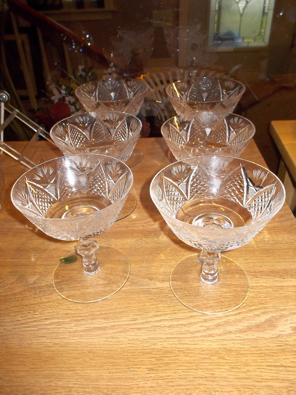 6 Waterford Crystal DUNMORE 4 1/2" Tall Sherbert/Champagne Glasses