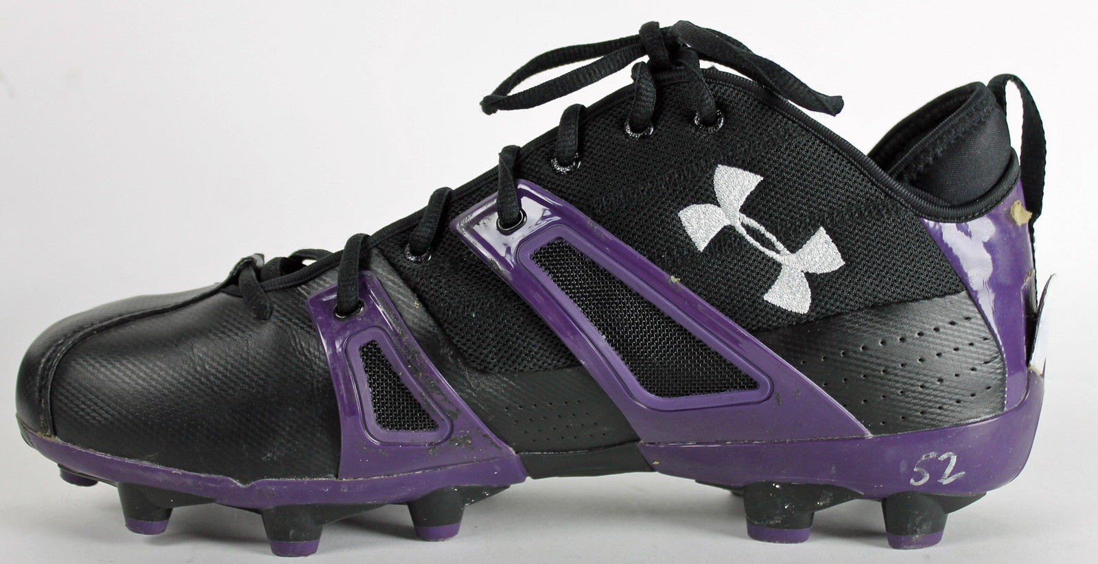 Ravens Ray Lewis "Game Used" Signed Size 12.5 Under Armour Cleats JSA Witness