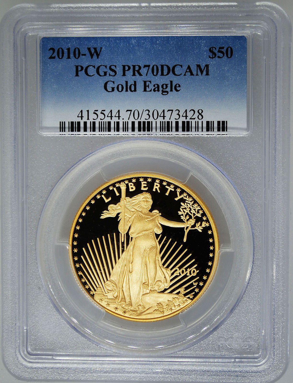 2010-W PCGS PR70 DCAM $50 GOLD American EAGLE 1 Ounce gold PF West Point Proof