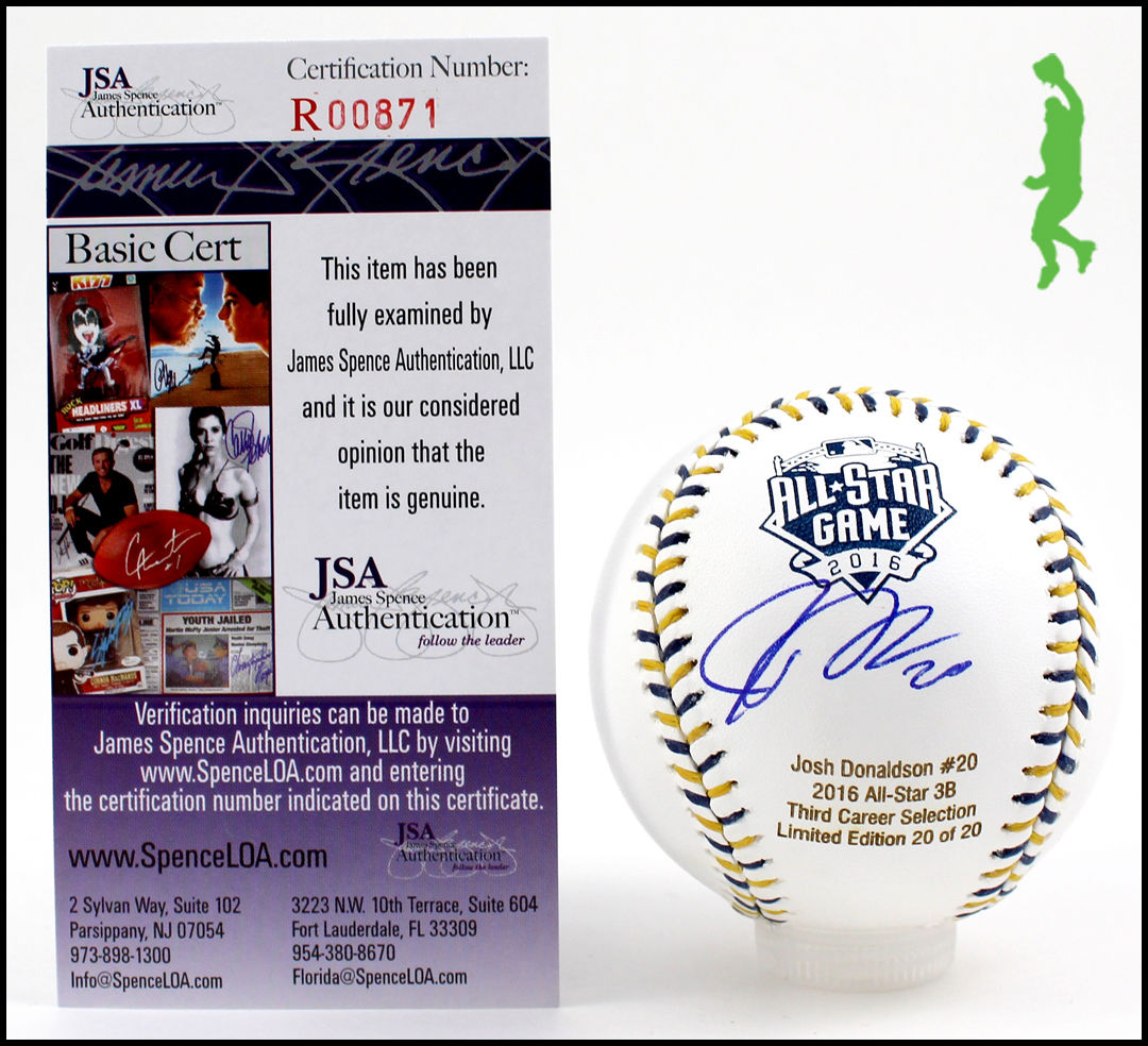 JOSH DONALDSON AUTOGRAPHED SIGNED 2016 ALL-STAR BASEBALL BALL BLUE JAYS JSA COA