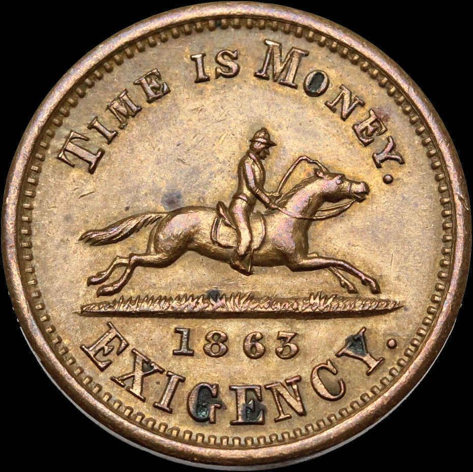 Civil War Token CWT, 1863, Hussey's Special Message Post, New York (SKU #F692)