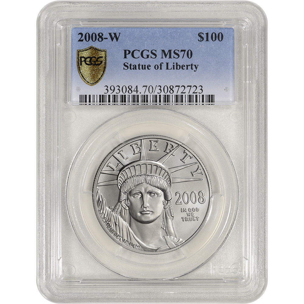 2008-W American Platinum Eagle Burnished (1 oz) $100 - PCGS MS70