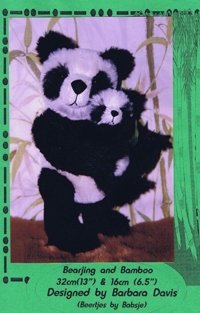 Panda Bear Making Sewing PATTERN Jointed, 32 cm 16 cm, Bearjing & Bamboo Cub