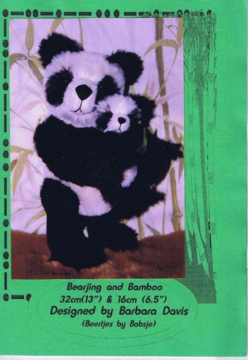 Panda Bear Making Sewing PATTERN Jointed, 32 cm 16 cm, Bearjing & Bamboo Cub