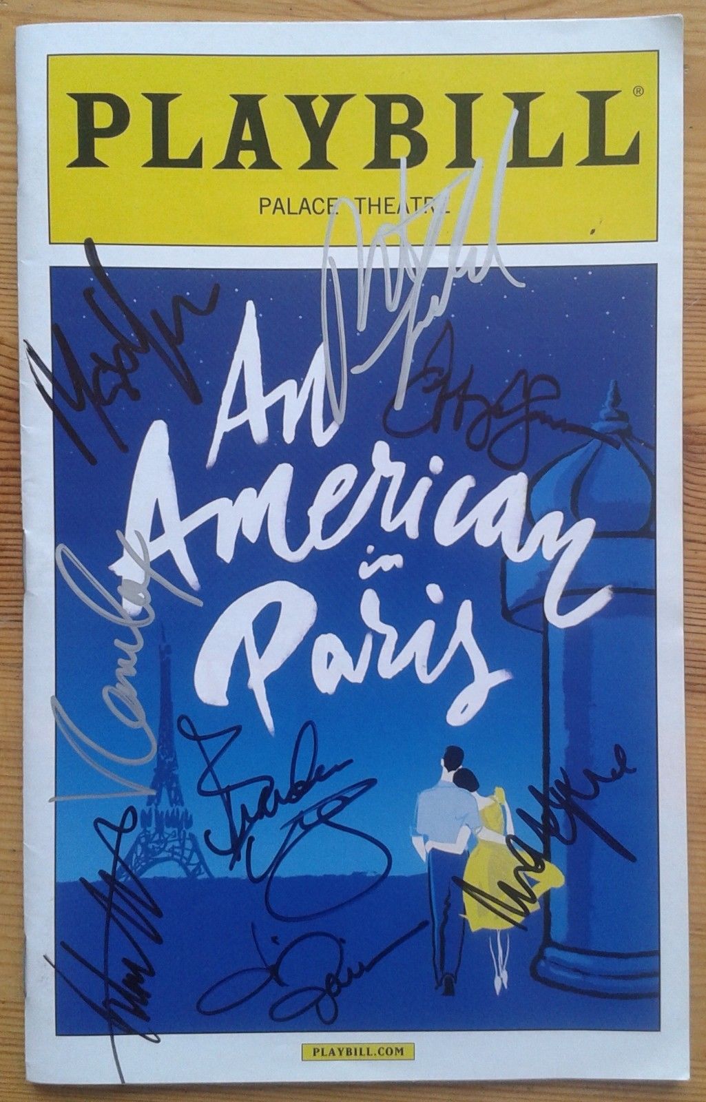 Cast signed An American In Paris Playbill programme Palace Theatre NY Sept 2015