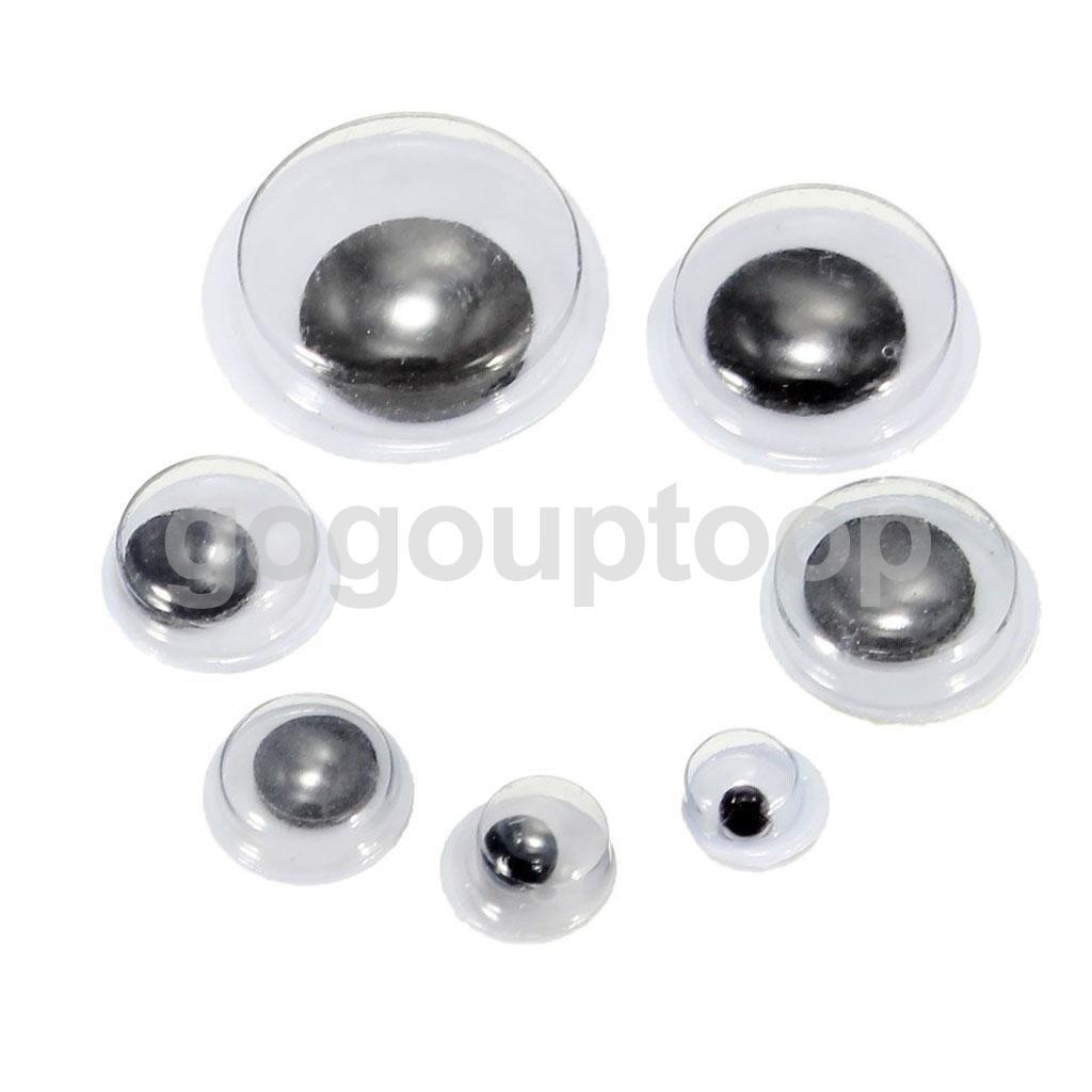 DIY 500pcs 4-12mm Joggle Moveable Black Eye Wiggly Googly Scrapbooking Eyes