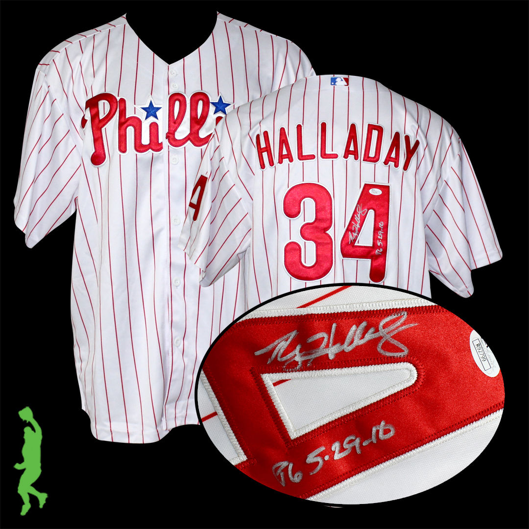 ROY HALLADAY PG 5-29-10 AUTOGRAPHED SIGNED PHILLIES BASEBALL JERSEY JSA COA