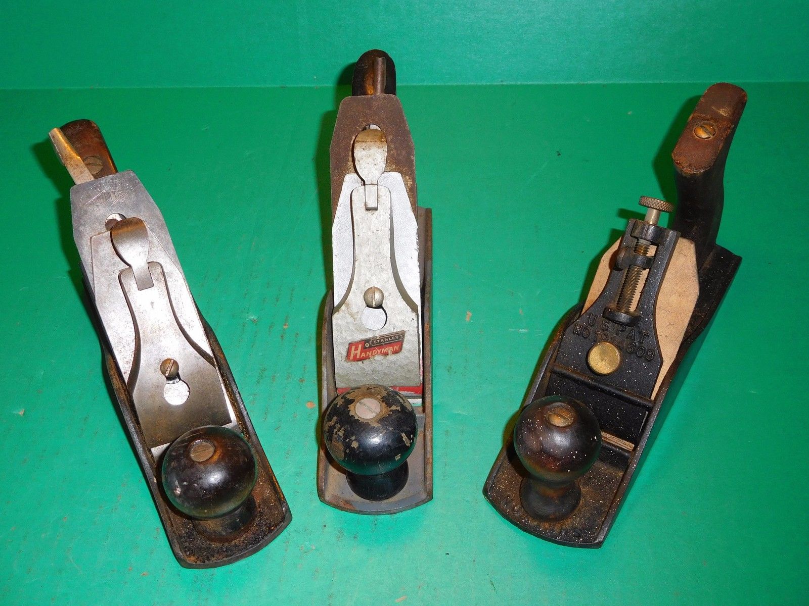 Three Old Antique  Vintage Metal Smooth  Planes Tool*Handyman*Shelton*PARPLUS