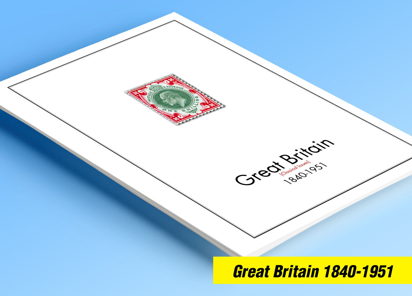 COLOR PRINTED GREAT BRITAIN [CLASS.] 1840-1951 STAMP ALBUM PAGES (28 ill. pages)