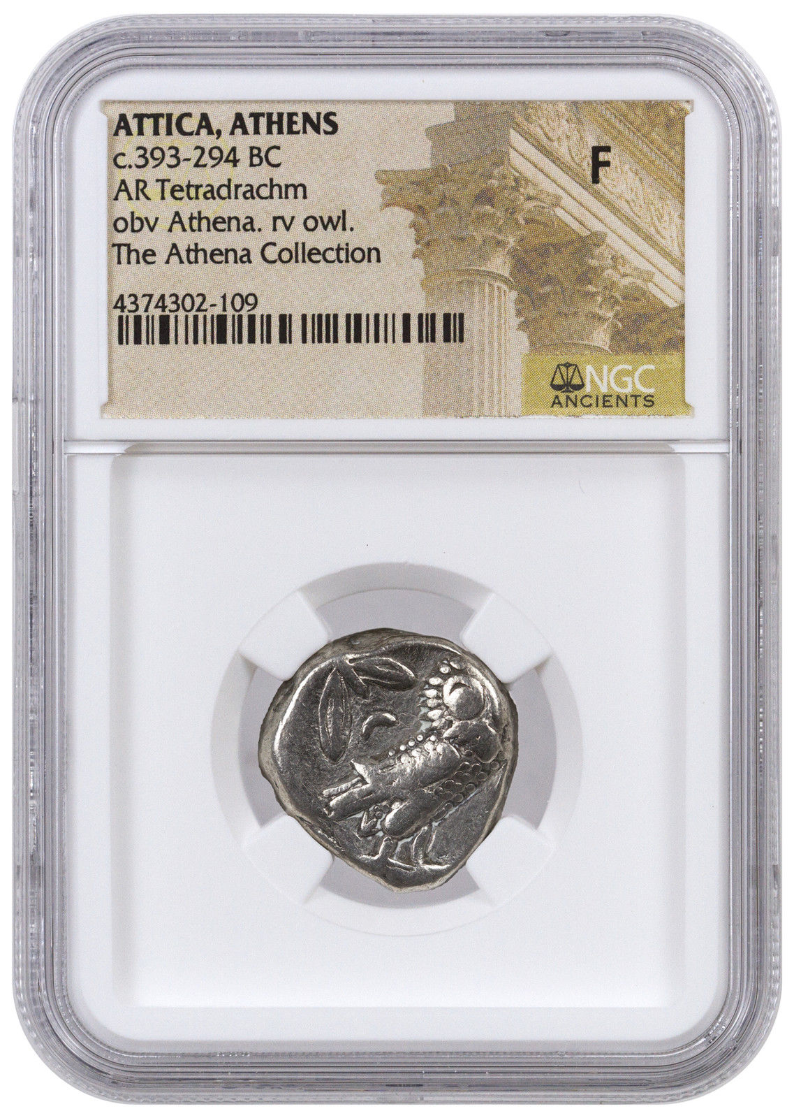 Greek City-State Athens Silver Tetradrachm Athena Collection NGC F SKU42585