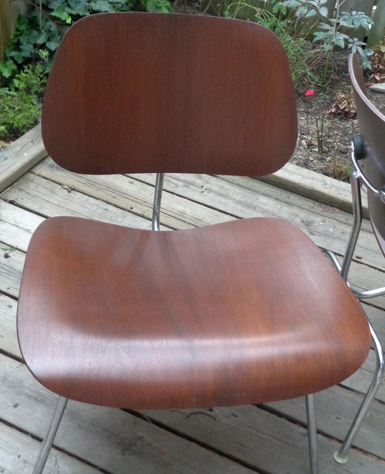 Set of 2 Vintage Original Mid-Century EAMES Restored Walnut LCM Chairs