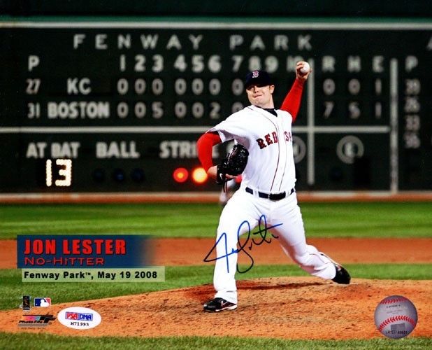 JON LESTER AUTHENTIC AUTOGRAPHED SIGNED 8X10 PHOTO BOSTON RED SOX PSA/DNA