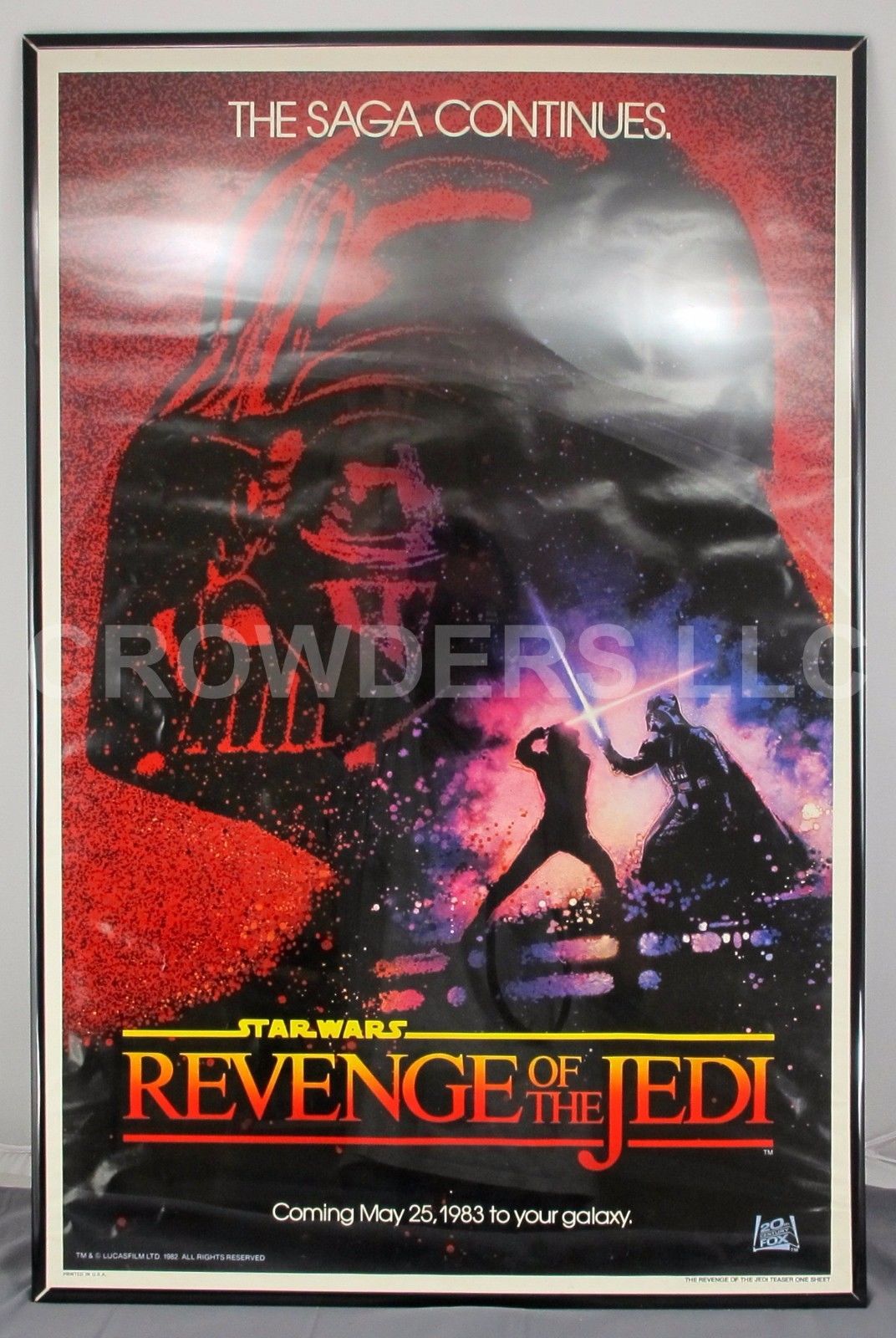 Original Star Wars Revenge of the JEDI 1982 Single Sheet Teaser Poster 27x41"