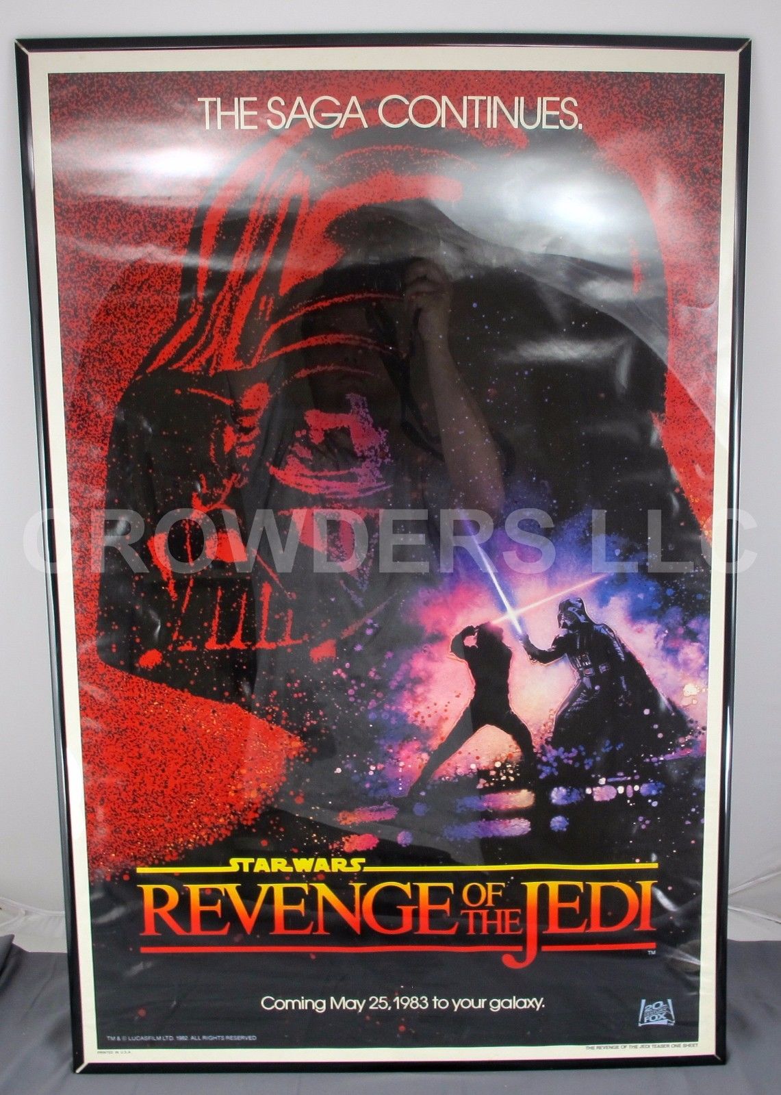 Original Star Wars Revenge of the JEDI 1982 Single Sheet Teaser Poster 27x41"