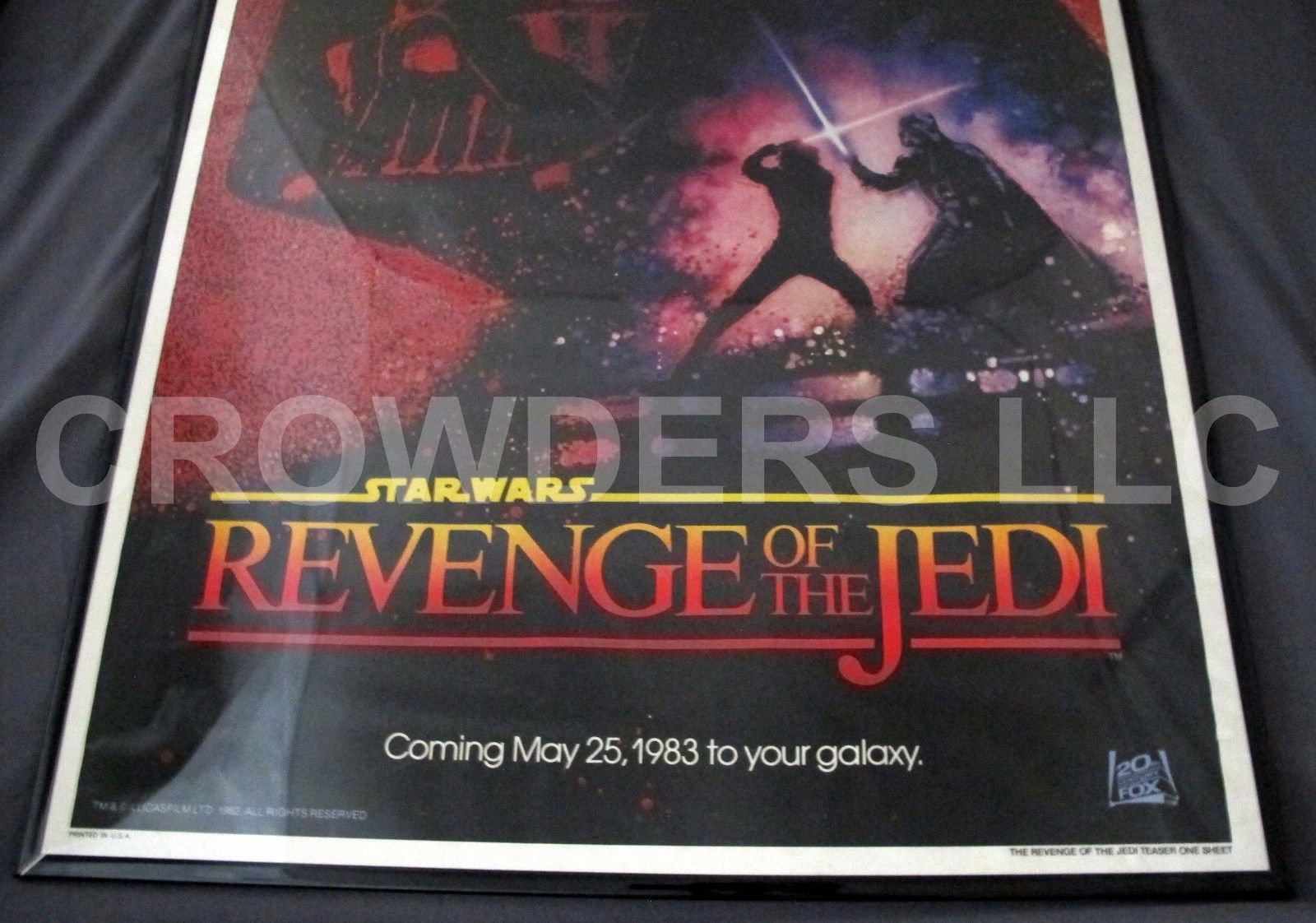 Original Star Wars Revenge of the JEDI 1982 Single Sheet Teaser Poster 27x41"