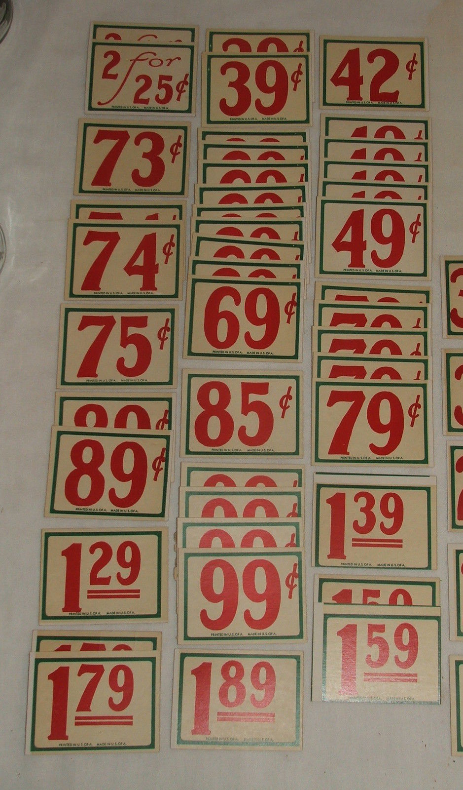 Vintage Drug, Grocery, General Store Price Tags Lot of 45+ 1940's  Price Tags