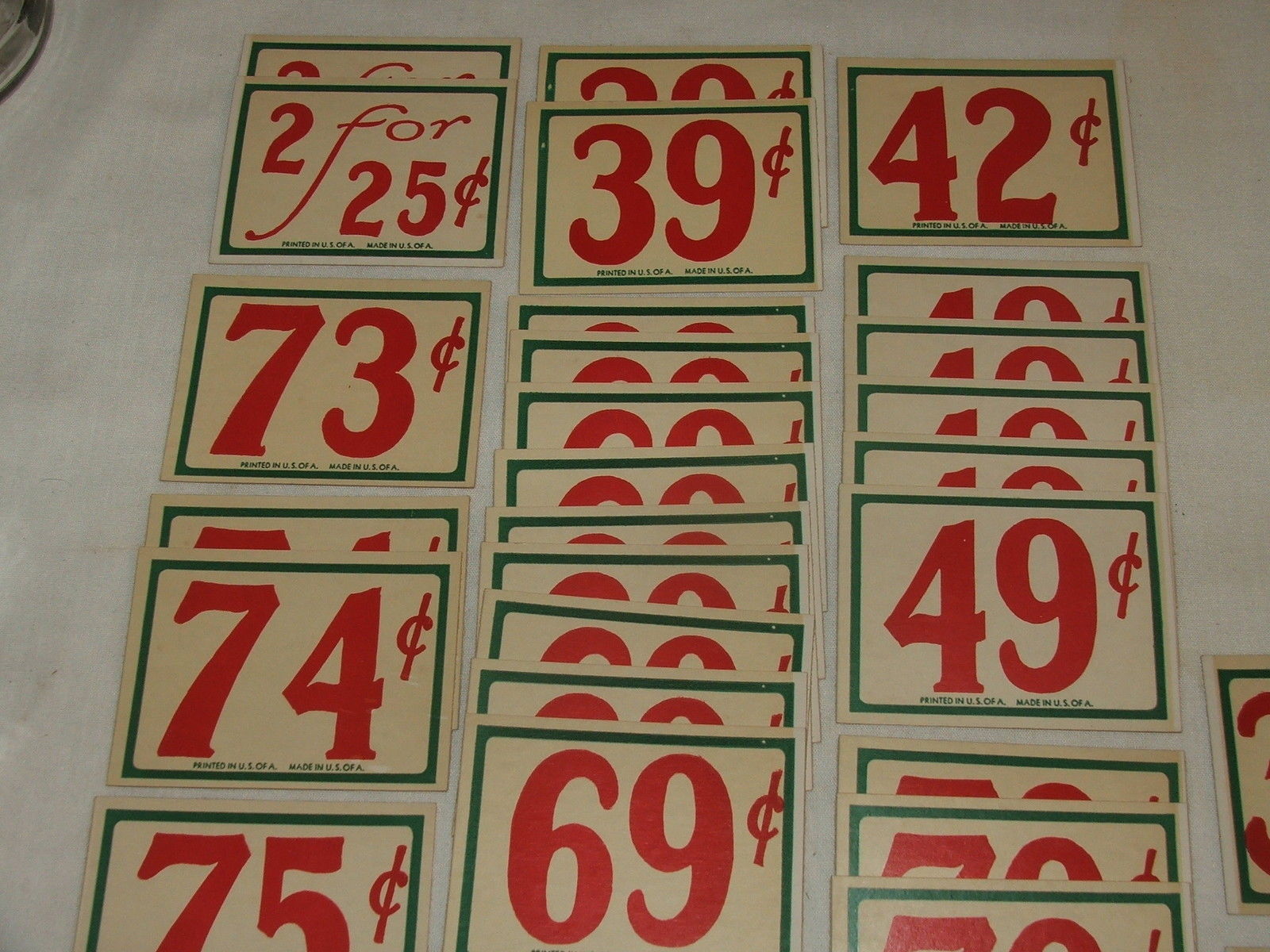 Vintage Drug, Grocery, General Store Price Tags Lot of 45+ 1940's  Price Tags