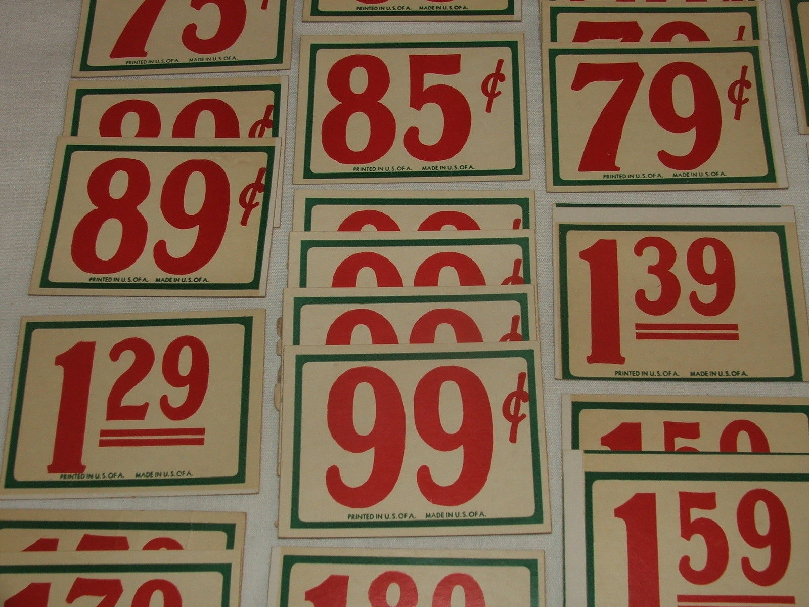 Vintage Drug, Grocery, General Store Price Tags Lot of 45+ 1940's  Price Tags