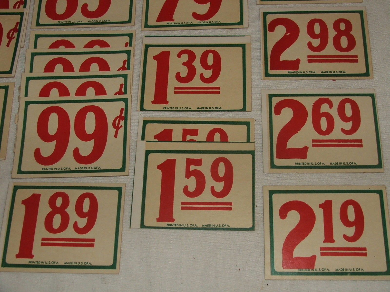 Vintage Drug, Grocery, General Store Price Tags Lot of 45+ 1940's  Price Tags