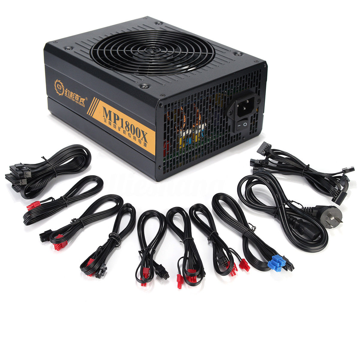 1600W Fuente Alimentación Power Supply Para 6 GPU Rig Ethereum Miner Mining