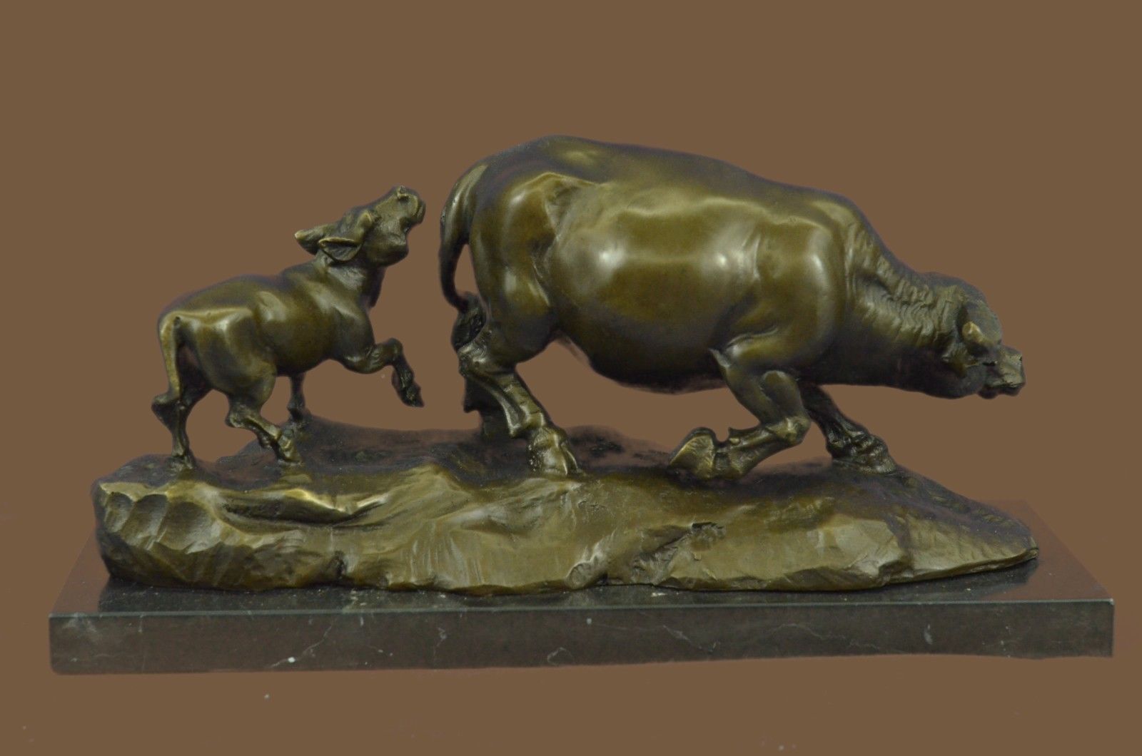 Bronze Sculpture Statue Signed Milo Original Trotting Bull Metal Figurine Gift D