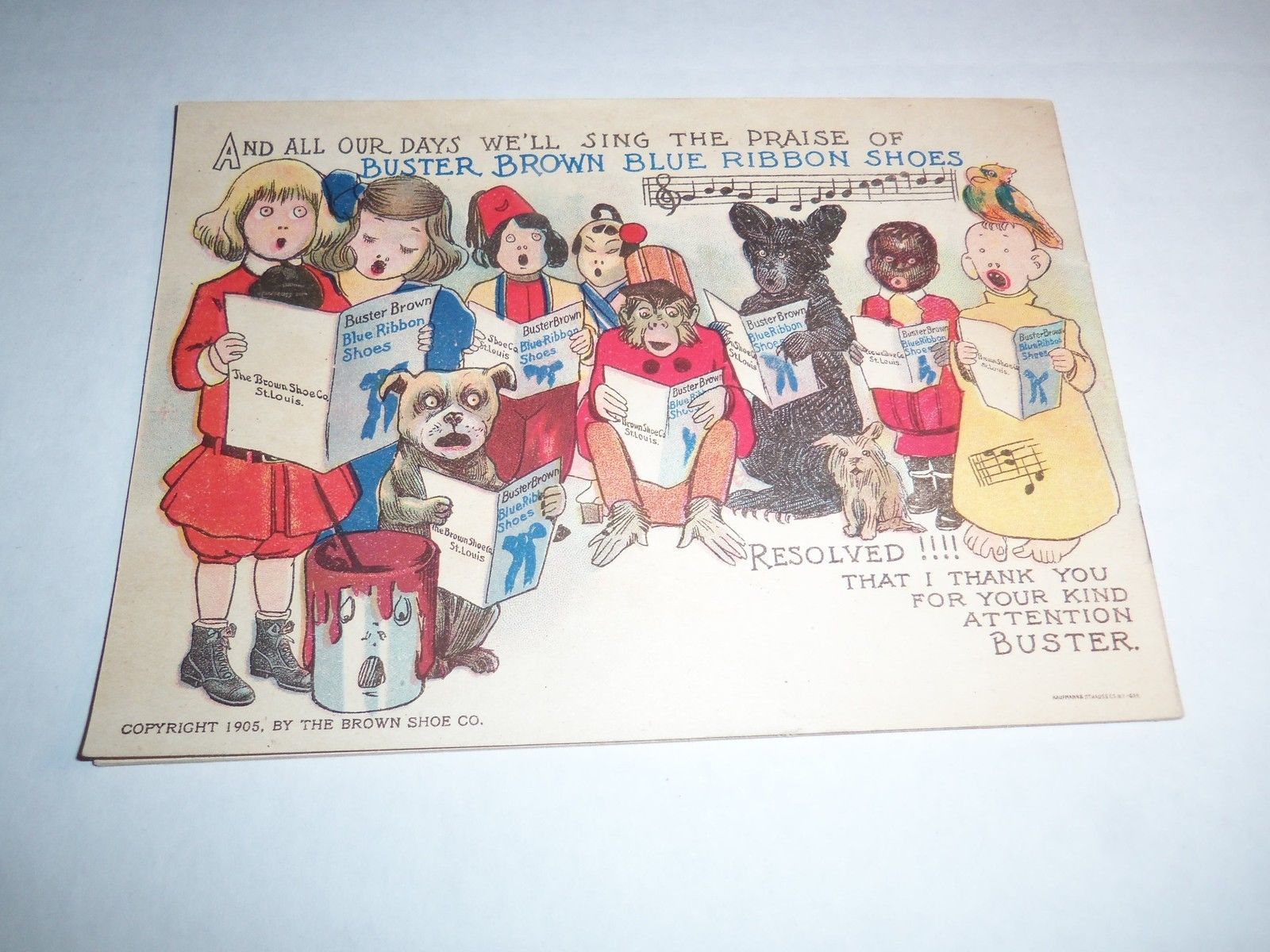 NICE! 1905 BUSTER BROWN'S BLUE RIBBON BOOK of Jokes & Jingles # 2 & Yellow Kid